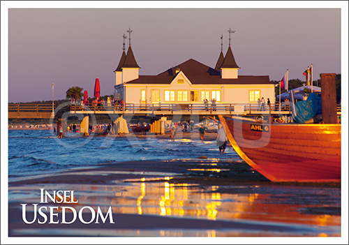 Postkarte Insel Usedom Seebrücke 