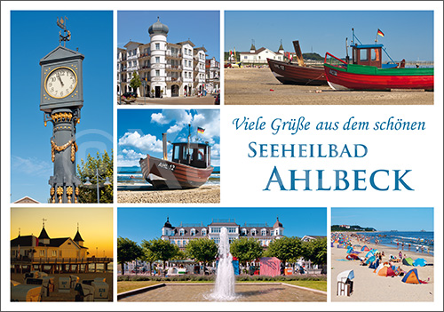 Postkarte Viele Grüße Seeheilbad Ahlbeck 