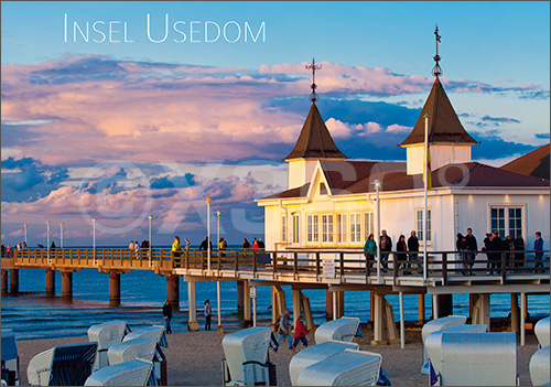 Postkarte Insel Usedom Seebrücke 