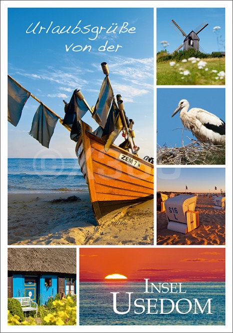 Postkarte Urlaubsgrüße von der Insel Usedom 