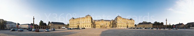 Panoramapostkarte Würzburg Residenz 