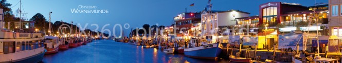 Panoramapostkarte Ostseebad Warnemünde 