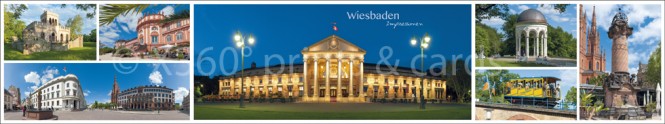 Panoramapostkarte Wiesbaden Impressionen 