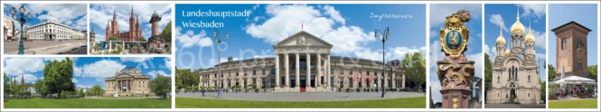 Panoramapostkarte Wiesbaden Impressionen 